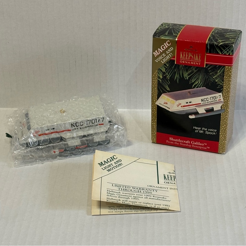 VTG 1992 Hallmark Star Trek Shuttlecraft Galileo Christmas Ornament - Untested